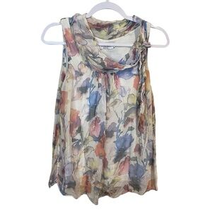 Luisa Ricci - Silk Tie Front Sleeveless Blouse - S